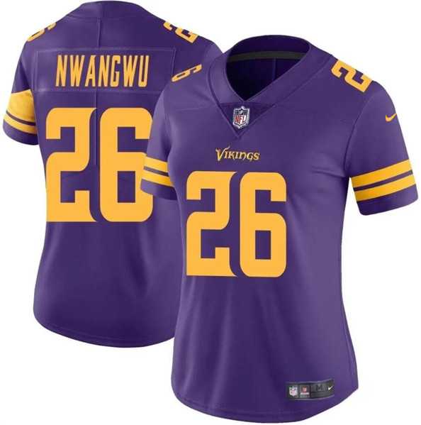 Womens Minnesota Vikings #26 Kene Nwangwu Purple Color Rush Limited Jersey Dzhi